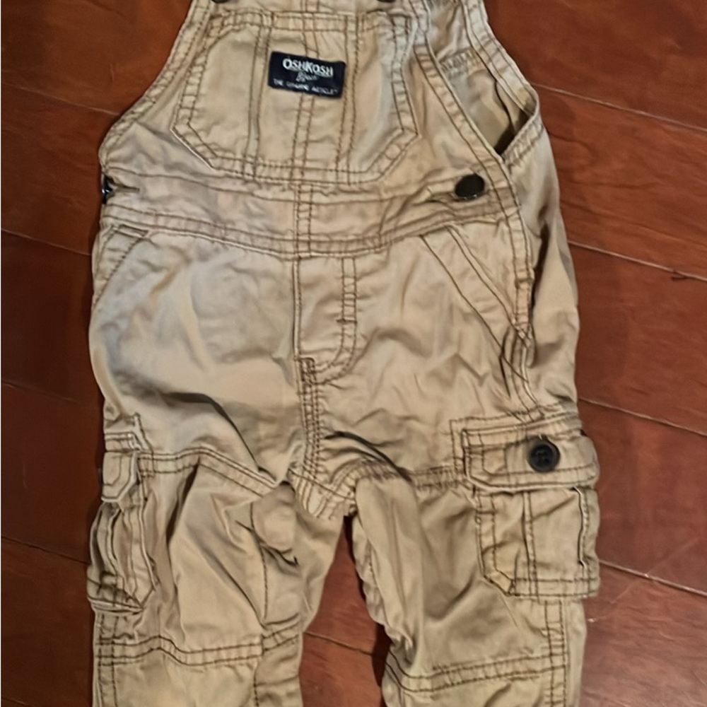 OshKosh B'gosh Kids' Beige Cargo Overalls